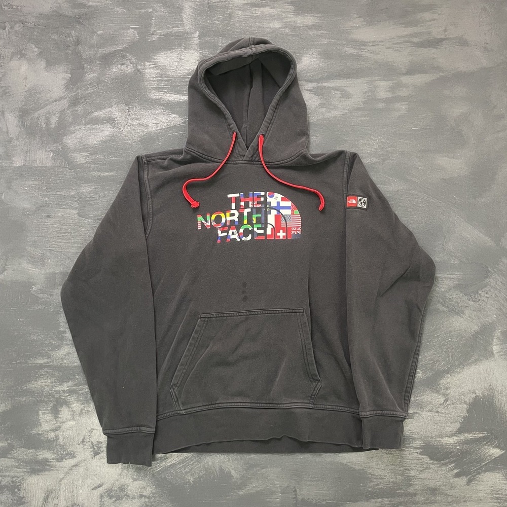 International Flags Logo Hoodie Men‎ Small Black The North Face
